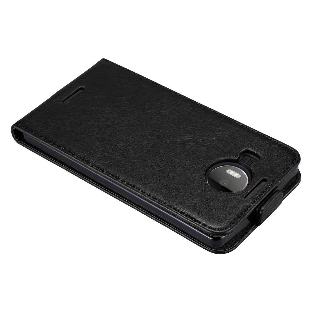 Cadorabo Hülle für Nokia Lumia 950 XL Schutz Hülle in Schwarz Flip Etui Handyhülle Case Cover
