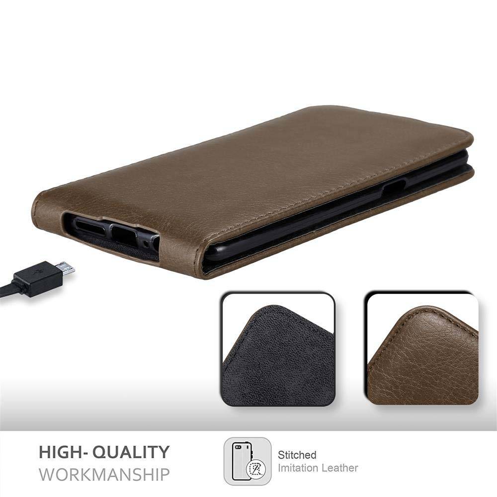 Cadorabo Hülle für OnePlus 3 / 3T Schutz Hülle in Braun Flip Etui Handyhülle Case Cover