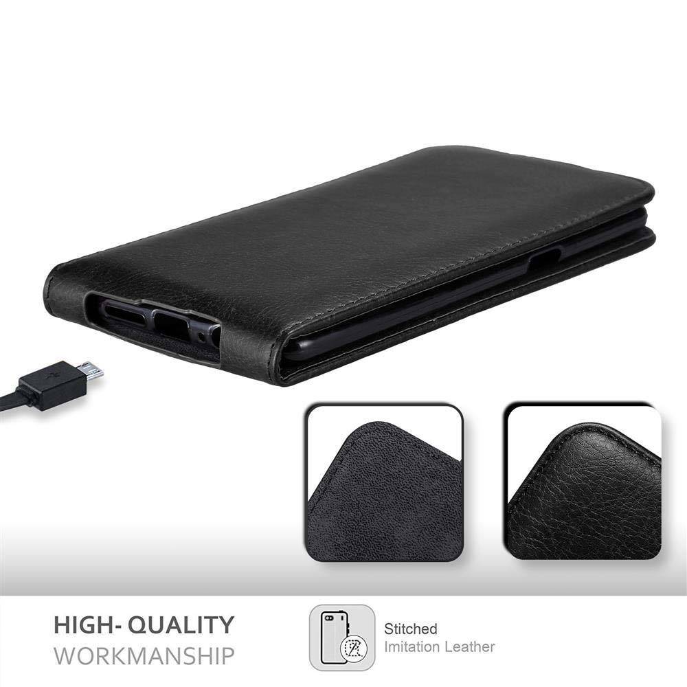 Cadorabo Hülle für OnePlus 3 / 3T Schutz Hülle in Schwarz Flip Etui Handyhülle Case Cover