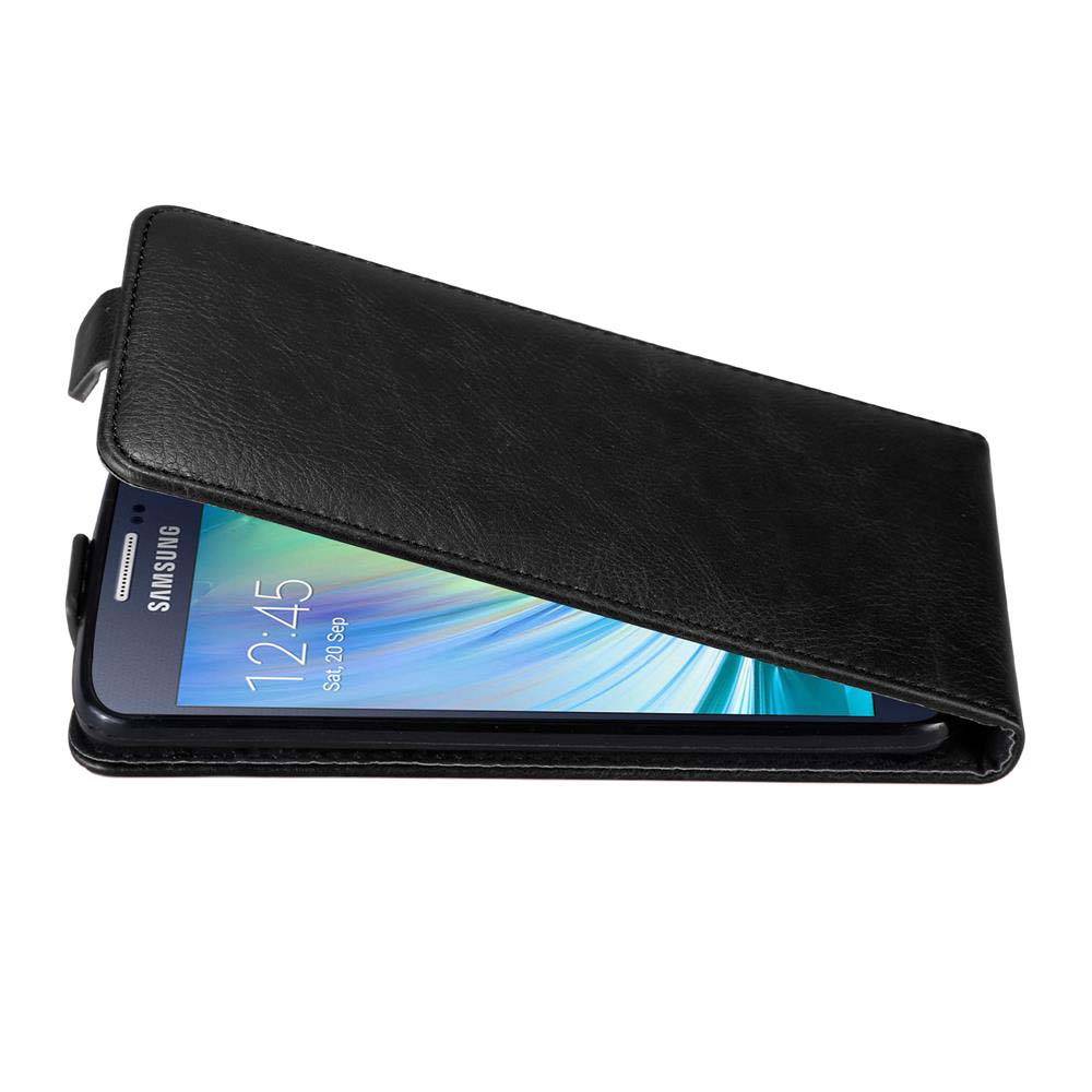Cadorabo Hülle für Samsung Galaxy A3 2015 Schutz Hülle in Schwarz Flip Etui Handyhülle Case Cover