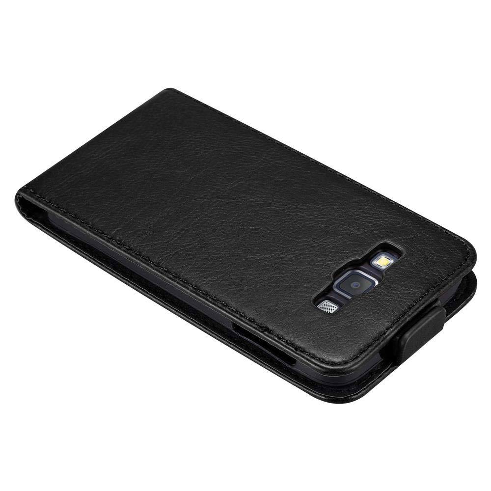 Cadorabo Hülle für Samsung Galaxy A3 2015 Schutz Hülle in Schwarz Flip Etui Handyhülle Case Cover