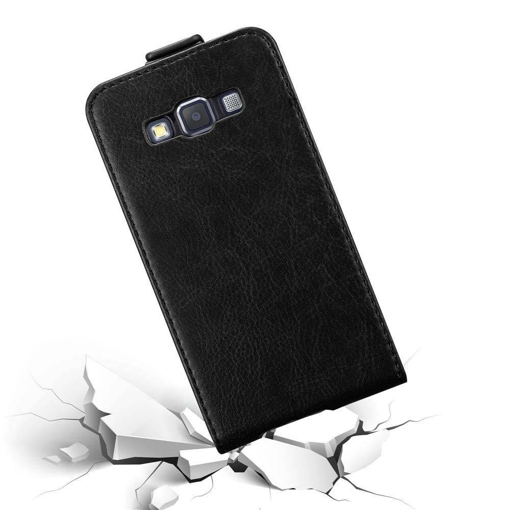 Cadorabo Hülle für Samsung Galaxy A3 2015 Schutz Hülle in Schwarz Flip Etui Handyhülle Case Cover