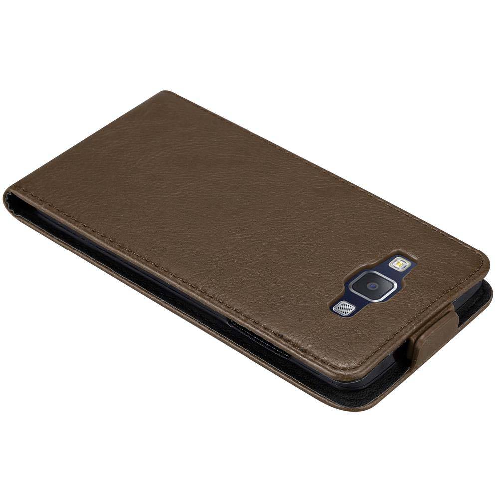 Cadorabo Hülle für Samsung Galaxy A5 2015 Schutz Hülle in Braun Flip Etui Handyhülle Case Cover