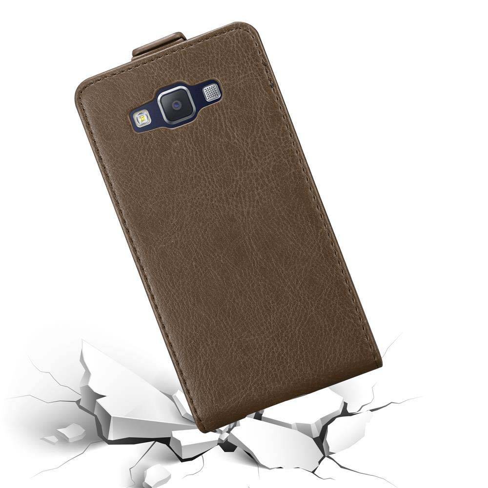 Cadorabo Hülle für Samsung Galaxy A5 2015 Schutz Hülle in Braun Flip Etui Handyhülle Case Cover