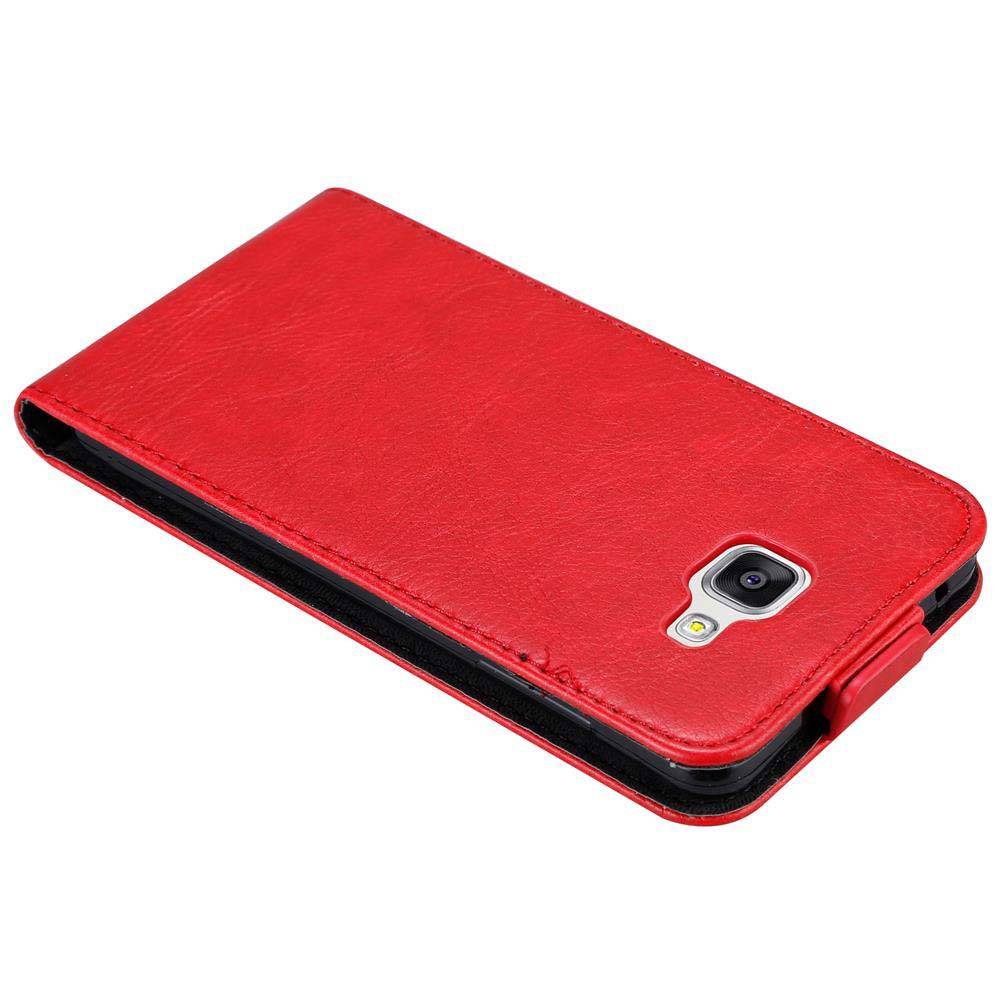 Cadorabo Hülle für Samsung Galaxy A5 2016 Schutz Hülle in Rot Flip Etui Handyhülle Case Cover