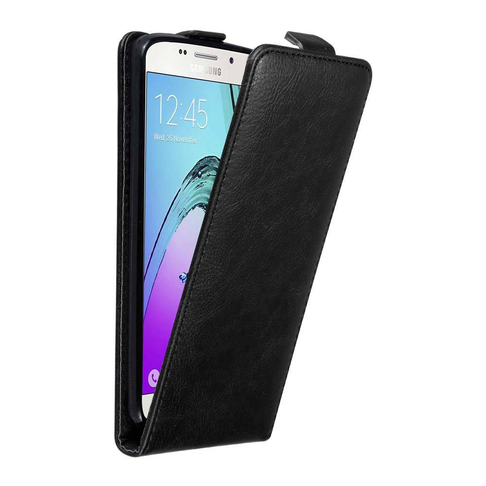 Cadorabo Hülle für Samsung Galaxy A5 2016 Schutz Hülle in Schwarz Flip Etui Handyhülle Case Cover