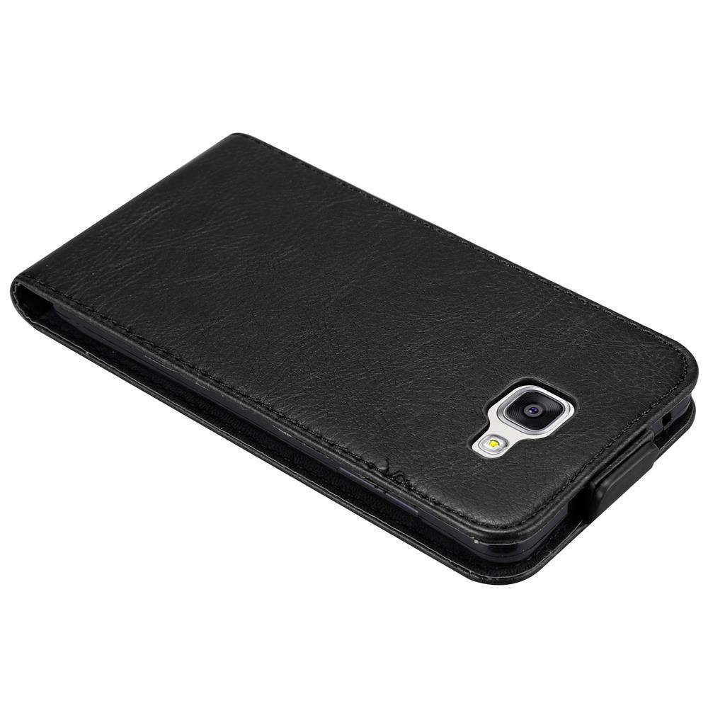 Cadorabo Hülle für Samsung Galaxy A5 2016 Schutz Hülle in Schwarz Flip Etui Handyhülle Case Cover