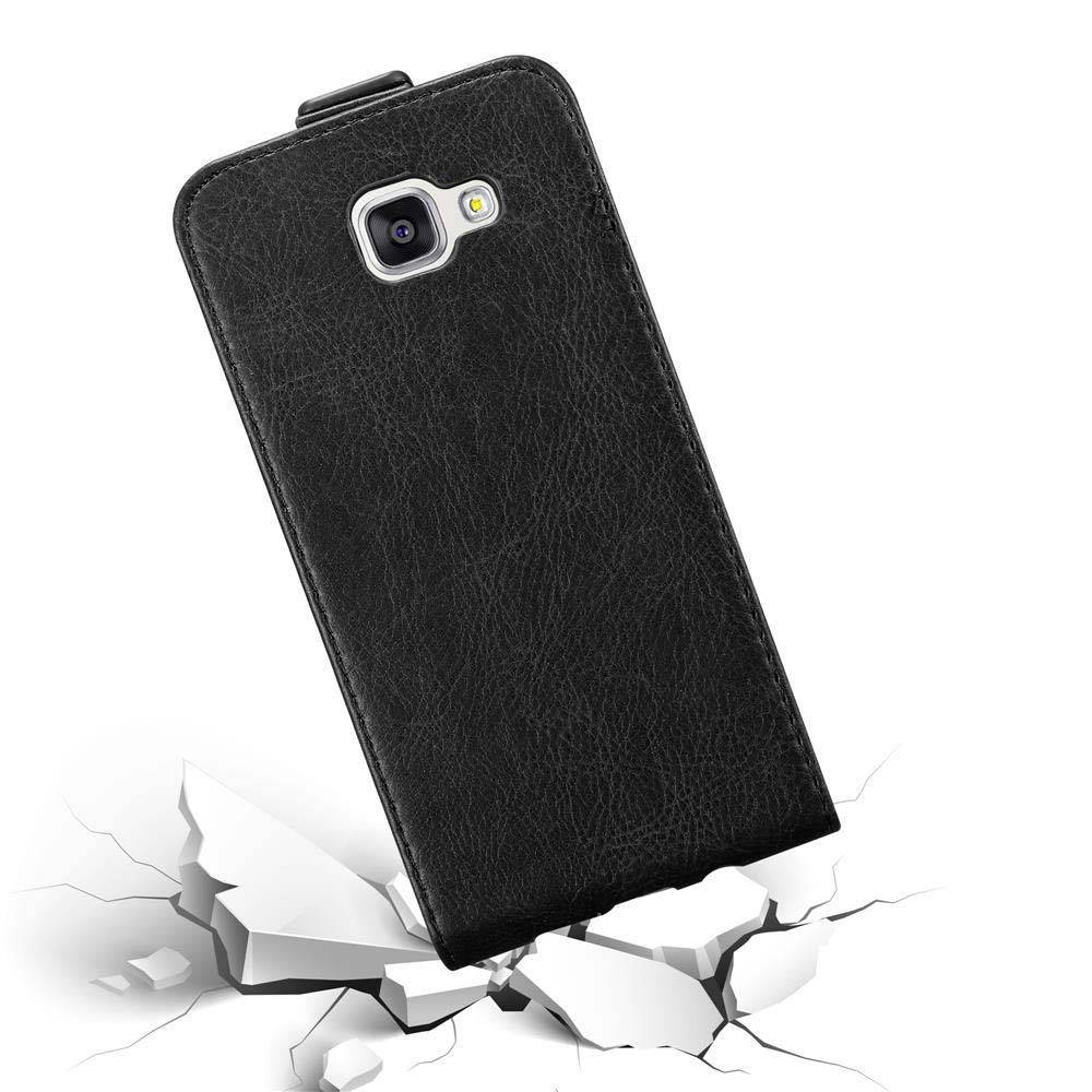 Cadorabo Hülle für Samsung Galaxy A5 2016 Schutz Hülle in Schwarz Flip Etui Handyhülle Case Cover