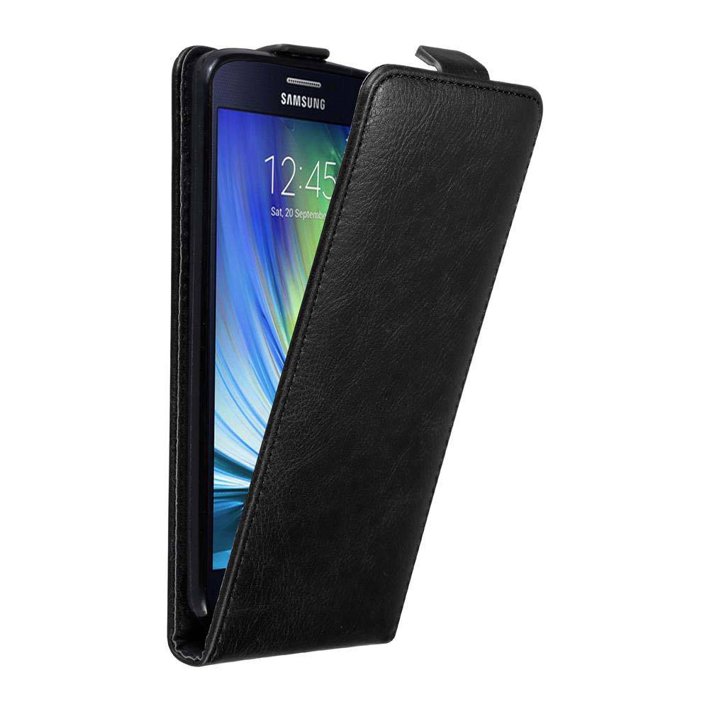 Cadorabo Hülle für Samsung Galaxy A7 2015 Schutz Hülle in Schwarz Flip Etui Handyhülle Case Cover