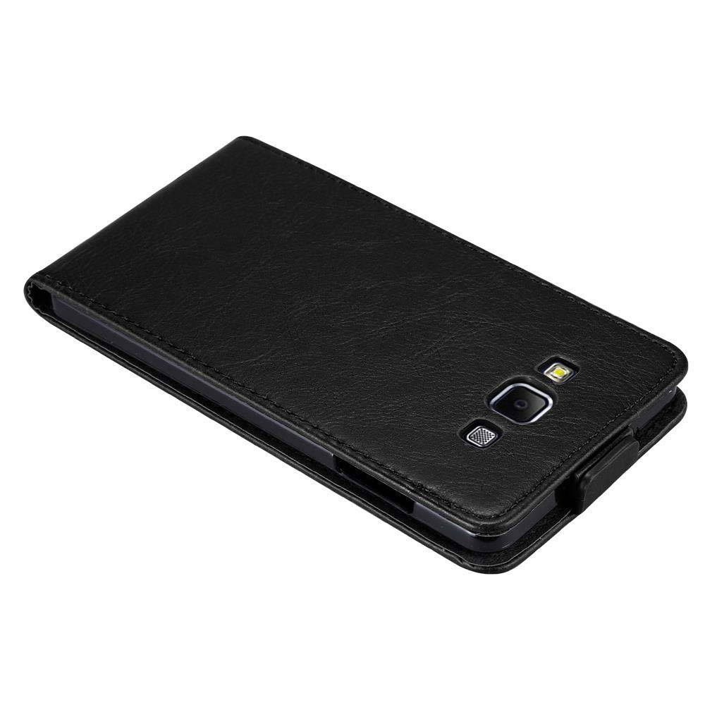 Cadorabo Hülle für Samsung Galaxy A7 2015 Schutz Hülle in Schwarz Flip Etui Handyhülle Case Cover