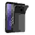 Cadorabo Hülle für Samsung Galaxy A8 2018 Schutz Hülle in Schwarz Schutzhülle TPU Silikon Cover Etui Case