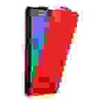 Cadorabo Hülle für Samsung Galaxy ALPHA Schutz Hülle in Rot Flip Etui Handyhülle Case Cover