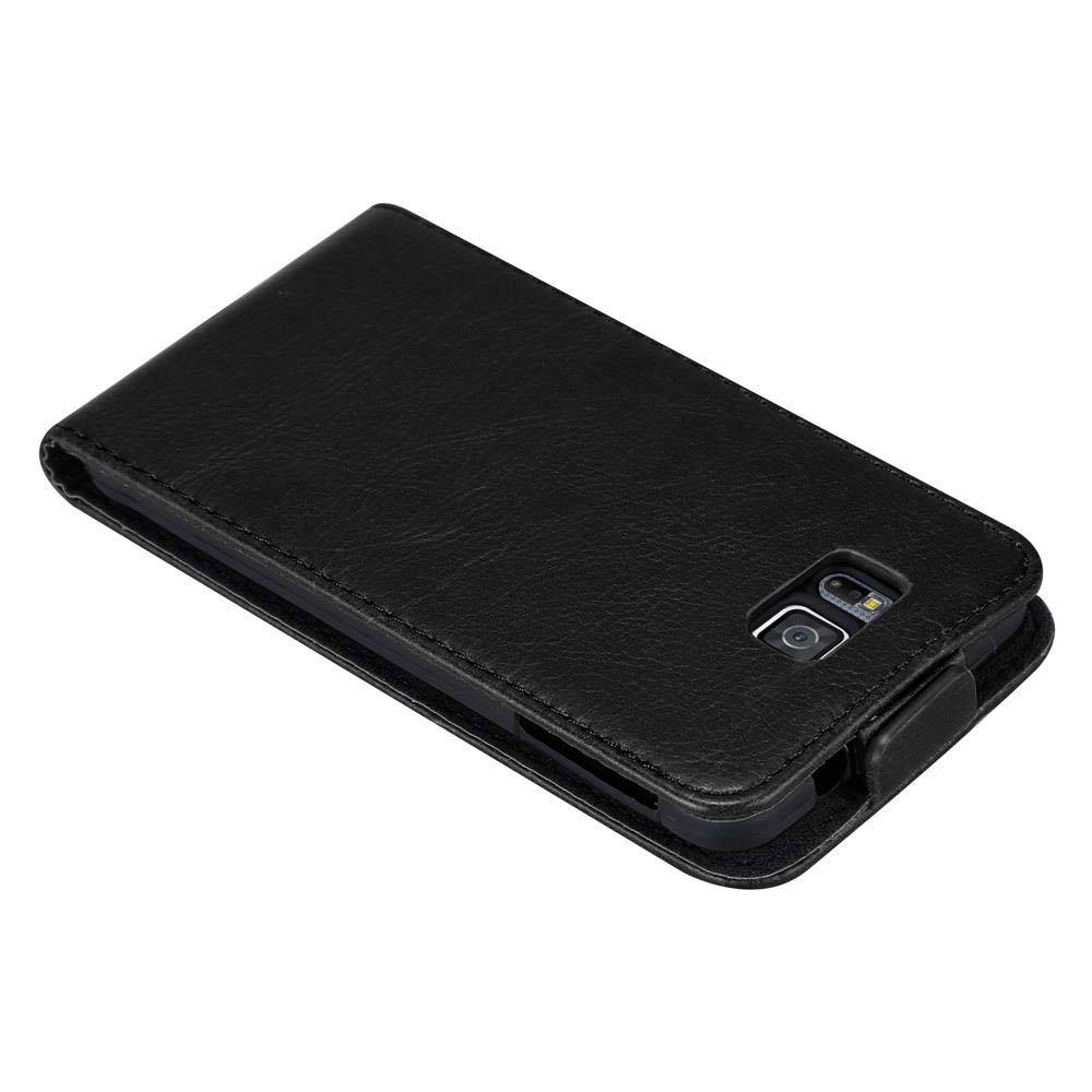Cadorabo Hülle für Samsung Galaxy ALPHA Schutz Hülle in Schwarz Flip Etui Handyhülle Case Cover
