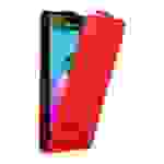 Cadorabo Hülle für Samsung Galaxy J3 2016 Schutz Hülle in Rot Flip Etui Handyhülle Case Cover