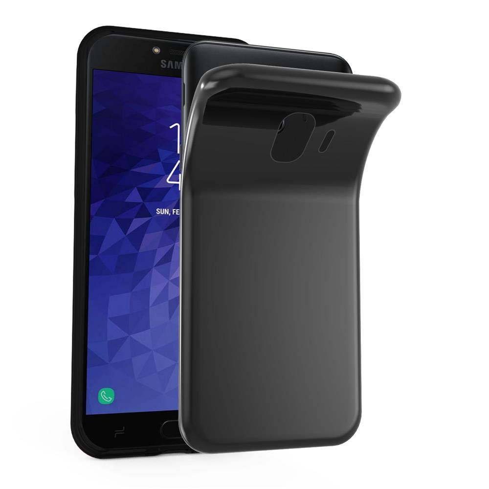 Cadorabo Hülle für Samsung Galaxy J4 2018 Schutz Hülle in Schwarz Schutzhülle TPU Silikon Cover Etui Case