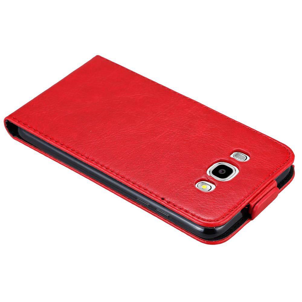 Cadorabo Hülle für Samsung Galaxy J5 2016 Schutz Hülle in Rot Flip Etui Handyhülle Case Cover