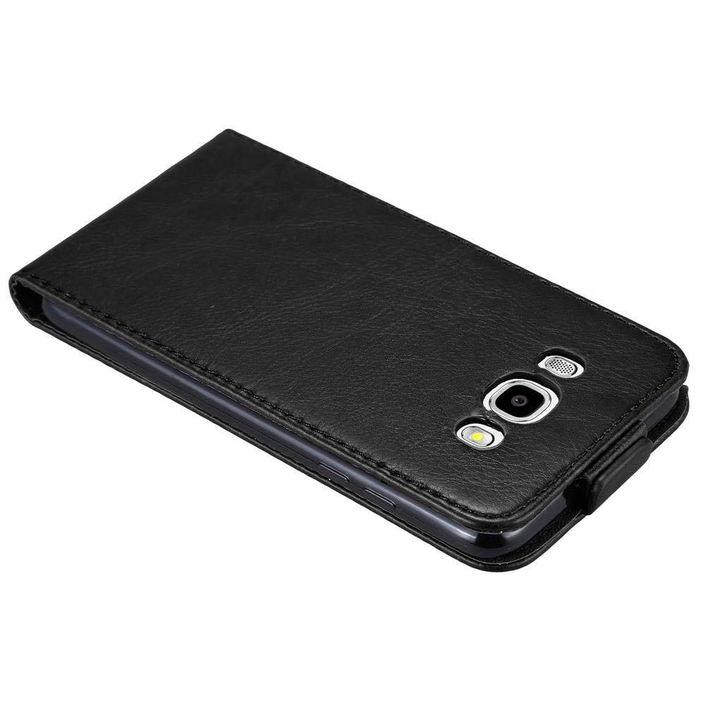 Cadorabo Hülle für Samsung Galaxy J5 2016 Schutz Hülle in Schwarz Flip Etui Handyhülle Case Cover