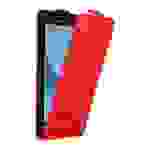 Cadorabo Hülle für Samsung Galaxy J7 2017 Schutz Hülle in Rot Flip Etui Handyhülle Case Cover