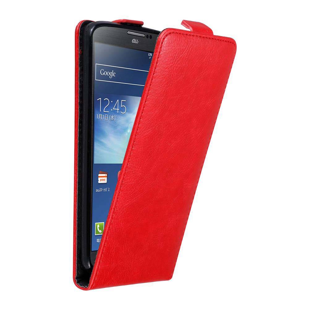 Cadorabo Hülle für Samsung Galaxy NOTE 3 Schutz Hülle in Rot Flip Etui Handyhülle Case Cover