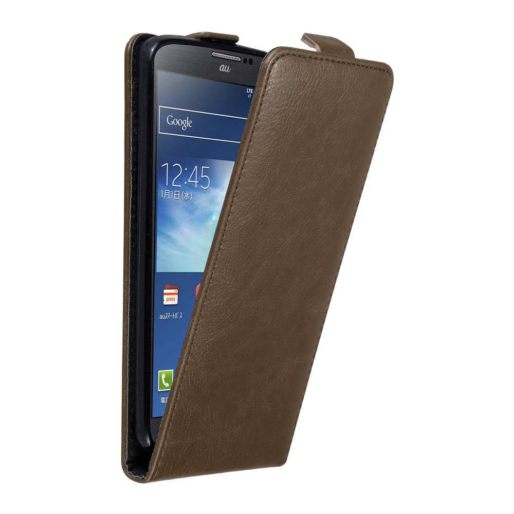 Cadorabo Hülle für Samsung Galaxy NOTE 3 Schutz Hülle in Braun Flip Etui Handyhülle Case Cover