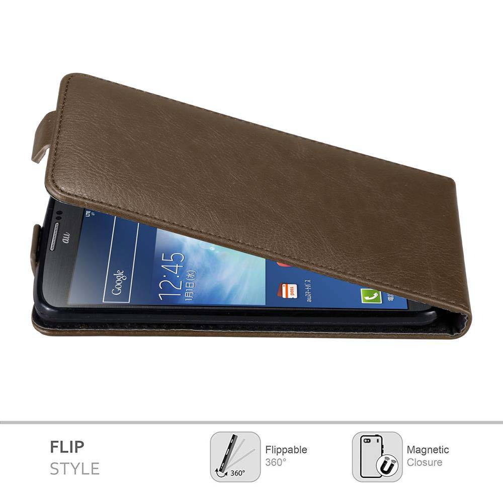 Cadorabo Hülle für Samsung Galaxy NOTE 3 Schutz Hülle in Braun Flip Etui Handyhülle Case Cover