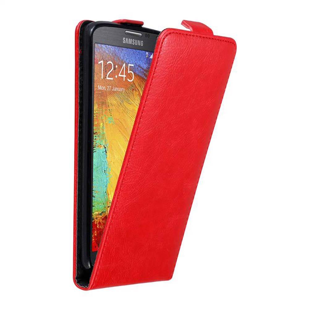 Cadorabo Hülle für Samsung Galaxy NOTE 3 NEO Schutz Hülle in Rot Flip Etui Handyhülle Case Cover