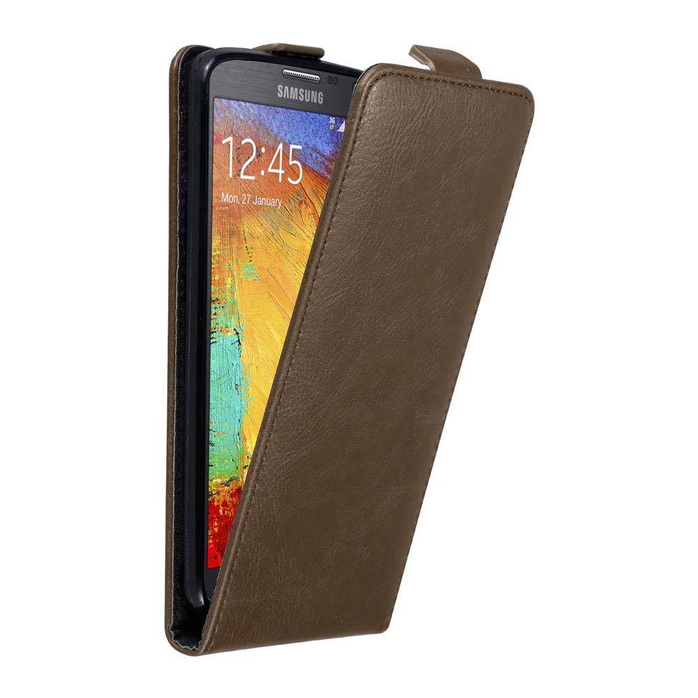 Cadorabo Hülle für Samsung Galaxy NOTE 3 NEO Schutz Hülle in Braun Flip Etui Handyhülle Case Cover