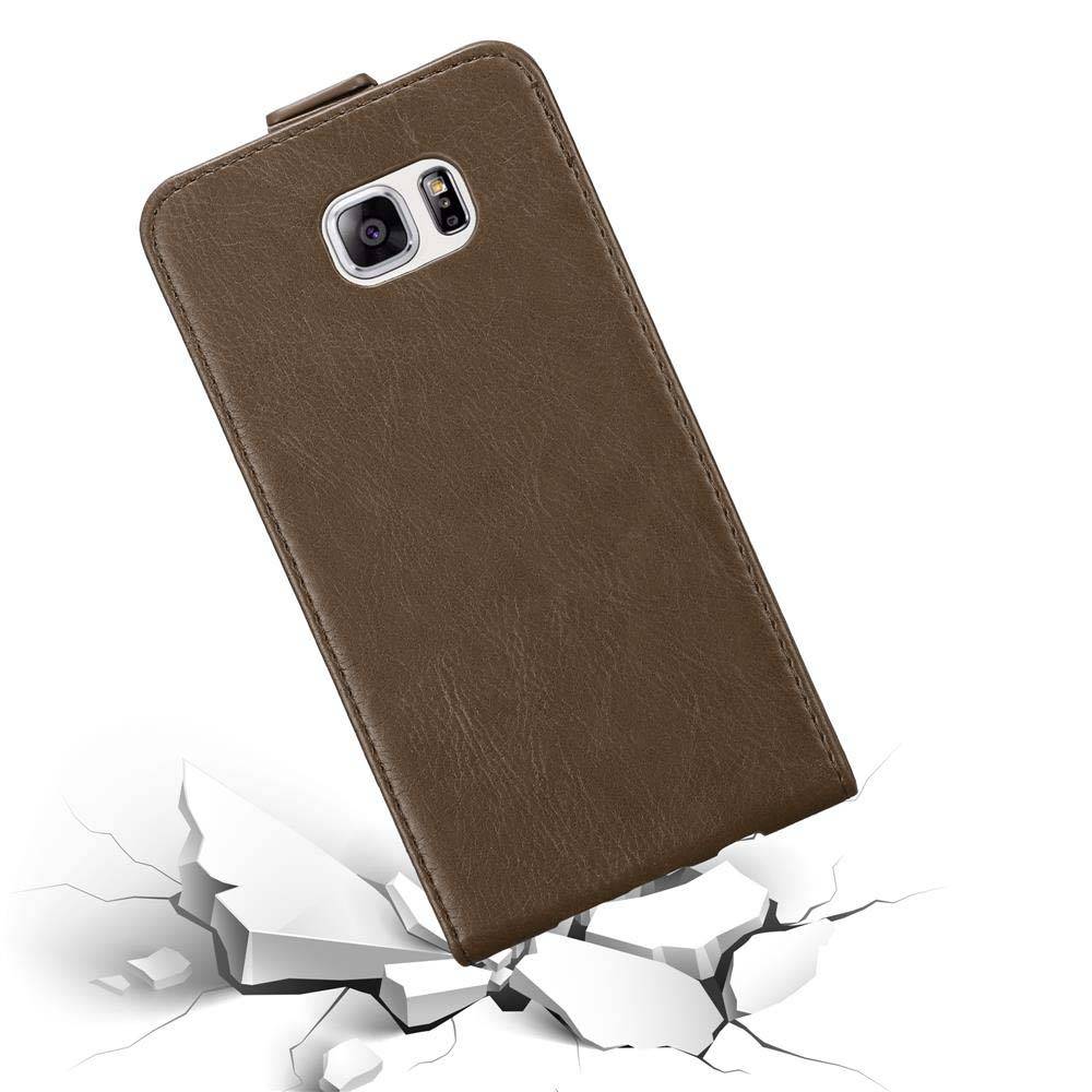 Cadorabo Hülle für Samsung Galaxy NOTE 5 Schutz Hülle in Braun Flip Etui Handyhülle Case Cover