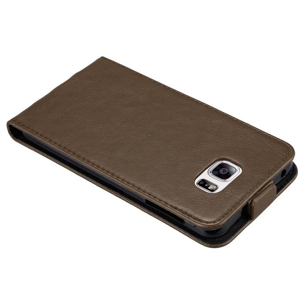 Cadorabo Hülle für Samsung Galaxy NOTE 5 Schutz Hülle in Braun Flip Etui Handyhülle Case Cover