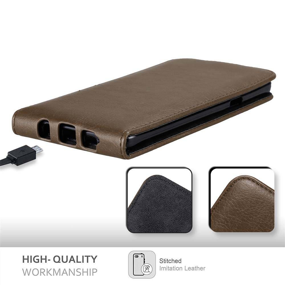 Cadorabo Hülle für Samsung Galaxy NOTE 5 Schutz Hülle in Braun Flip Etui Handyhülle Case Cover