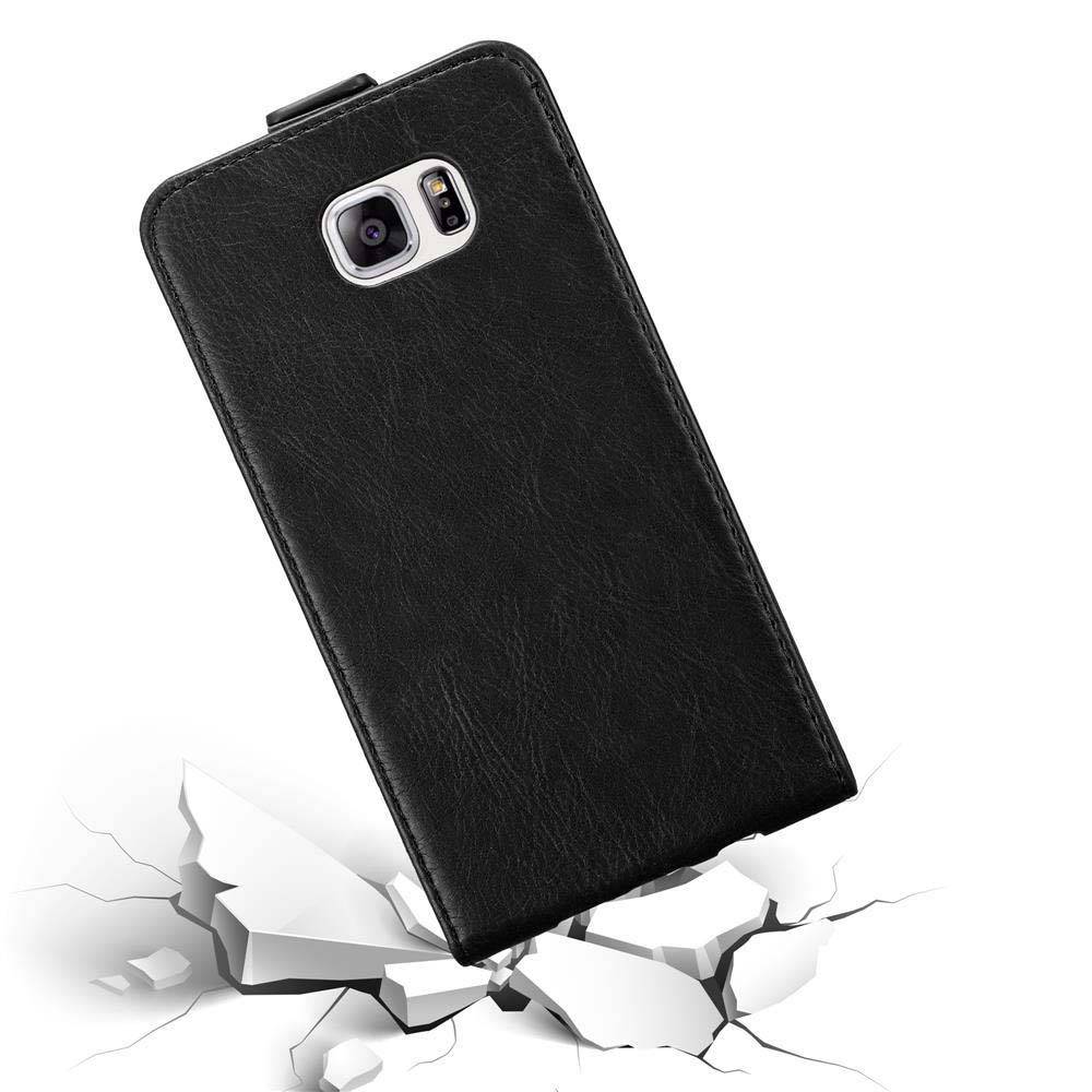 Cadorabo Hülle für Samsung Galaxy NOTE 5 Schutz Hülle in Schwarz Flip Etui Handyhülle Case Cover