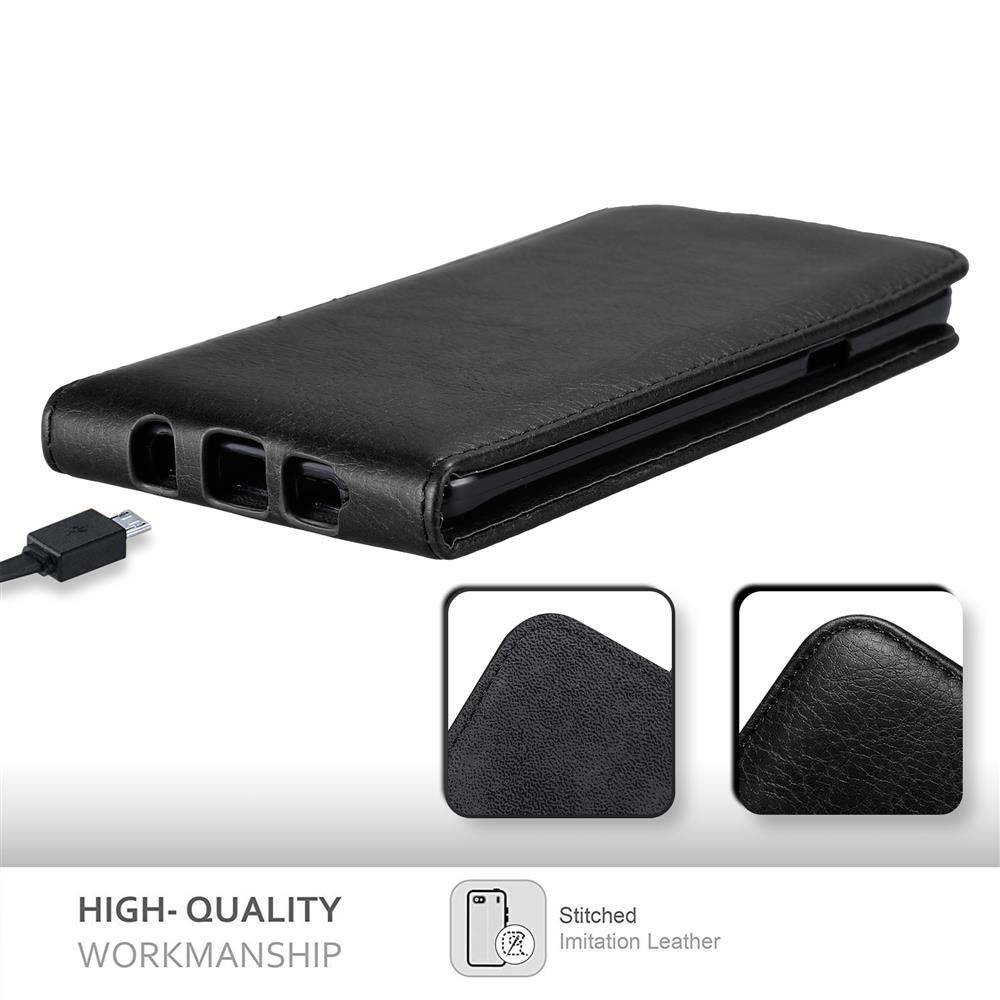 Cadorabo Hülle für Samsung Galaxy NOTE 5 Schutz Hülle in Schwarz Flip Etui Handyhülle Case Cover