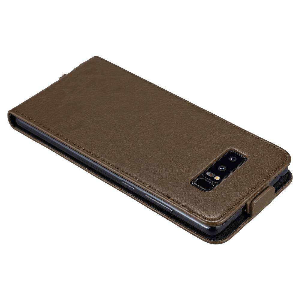 Cadorabo Hülle für Samsung Galaxy NOTE 8 Schutz Hülle in Braun Flip Etui Handyhülle Case Cover
