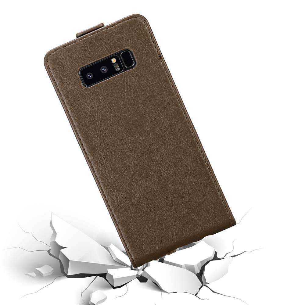 Cadorabo Hülle für Samsung Galaxy NOTE 8 Schutz Hülle in Braun Flip Etui Handyhülle Case Cover