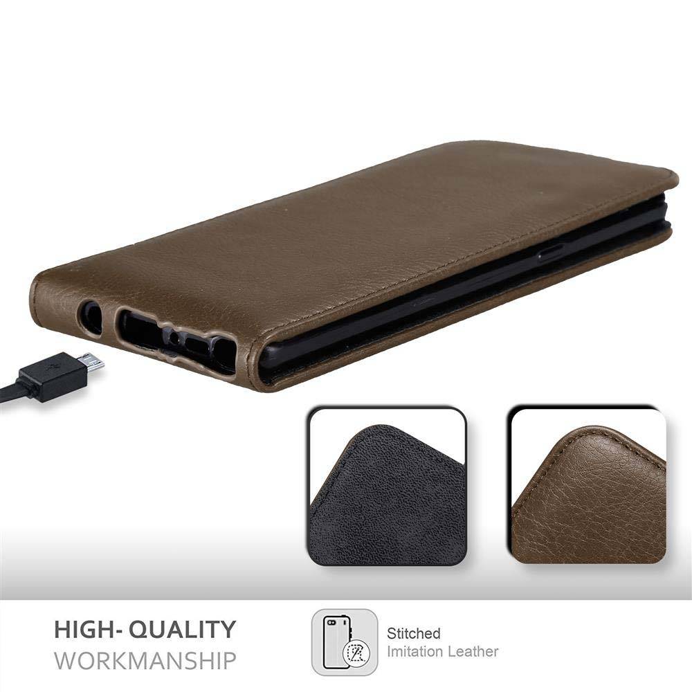 Cadorabo Hülle für Samsung Galaxy NOTE 8 Schutz Hülle in Braun Flip Etui Handyhülle Case Cover