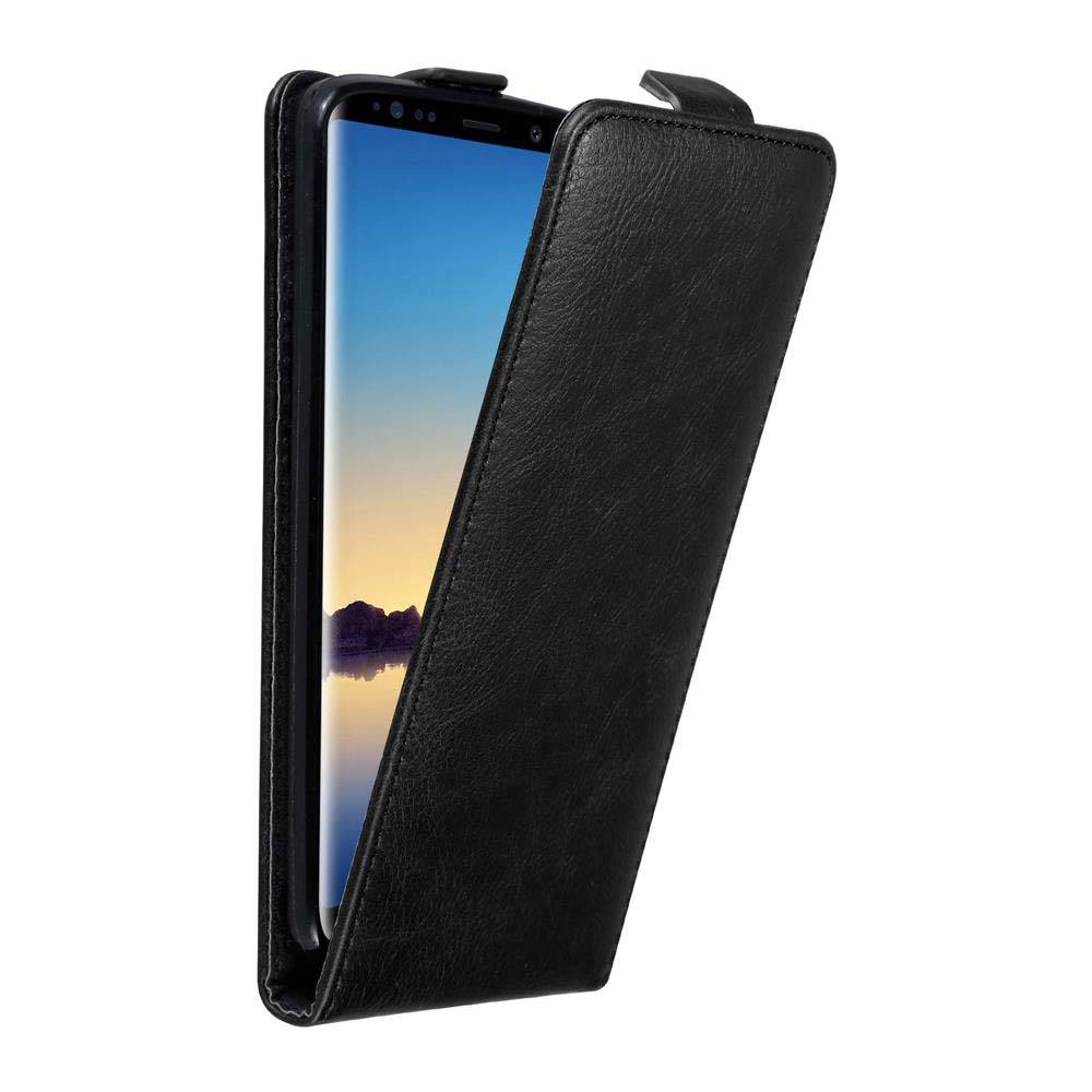 Cadorabo Hülle für Samsung Galaxy NOTE 8 Schutz Hülle in Schwarz Flip Etui Handyhülle Case Cover