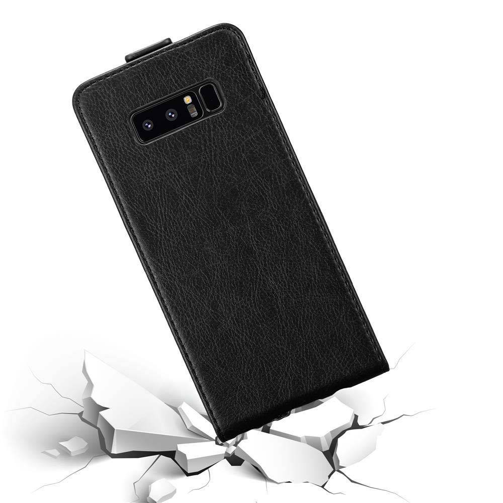 Cadorabo Hülle für Samsung Galaxy NOTE 8 Schutz Hülle in Schwarz Flip Etui Handyhülle Case Cover