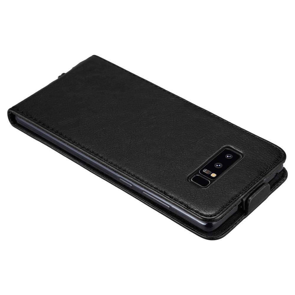 Cadorabo Hülle für Samsung Galaxy NOTE 8 Schutz Hülle in Schwarz Flip Etui Handyhülle Case Cover