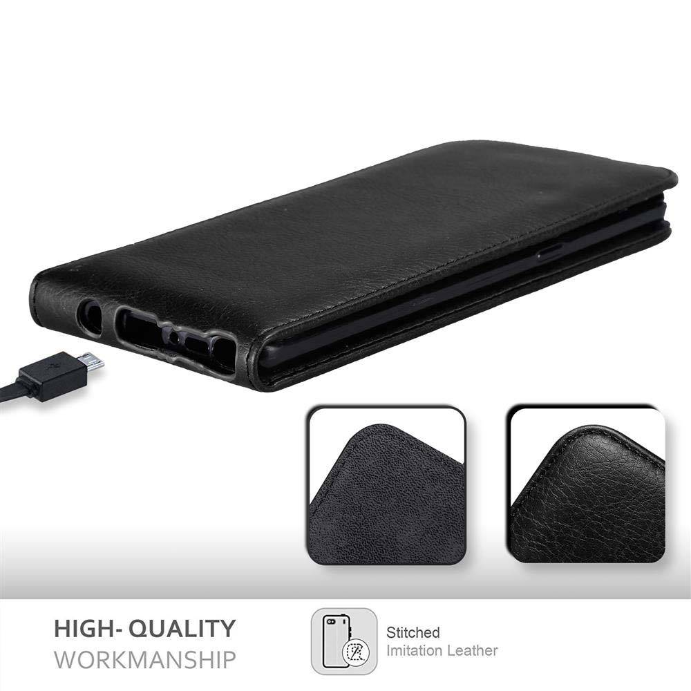 Cadorabo Hülle für Samsung Galaxy NOTE 8 Schutz Hülle in Schwarz Flip Etui Handyhülle Case Cover