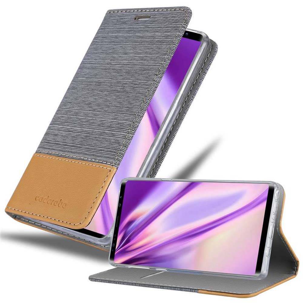 Cadorabo Hülle für Samsung Galaxy NOTE 9 Schutzhülle in Grau Handy Hülle Etui Book Case Cover