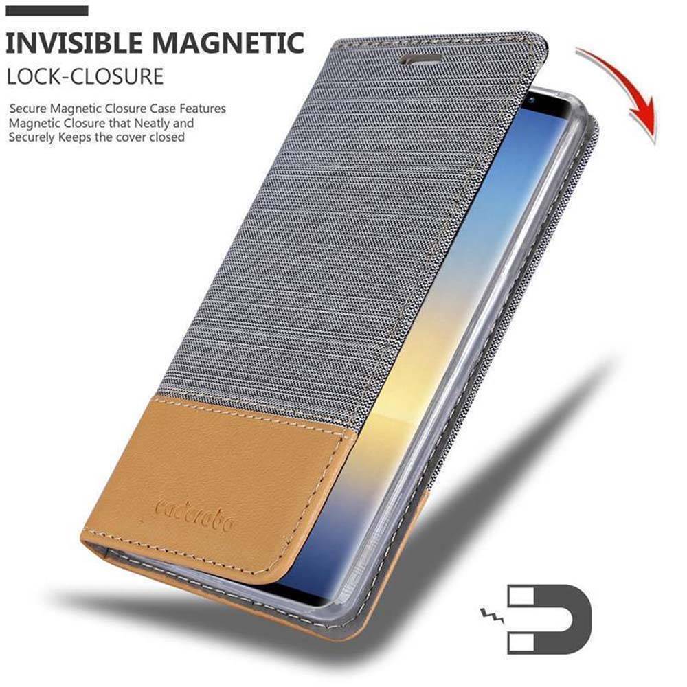 Cadorabo Hülle für Samsung Galaxy NOTE 9 Schutzhülle in Grau Handy Hülle Etui Book Case Cover