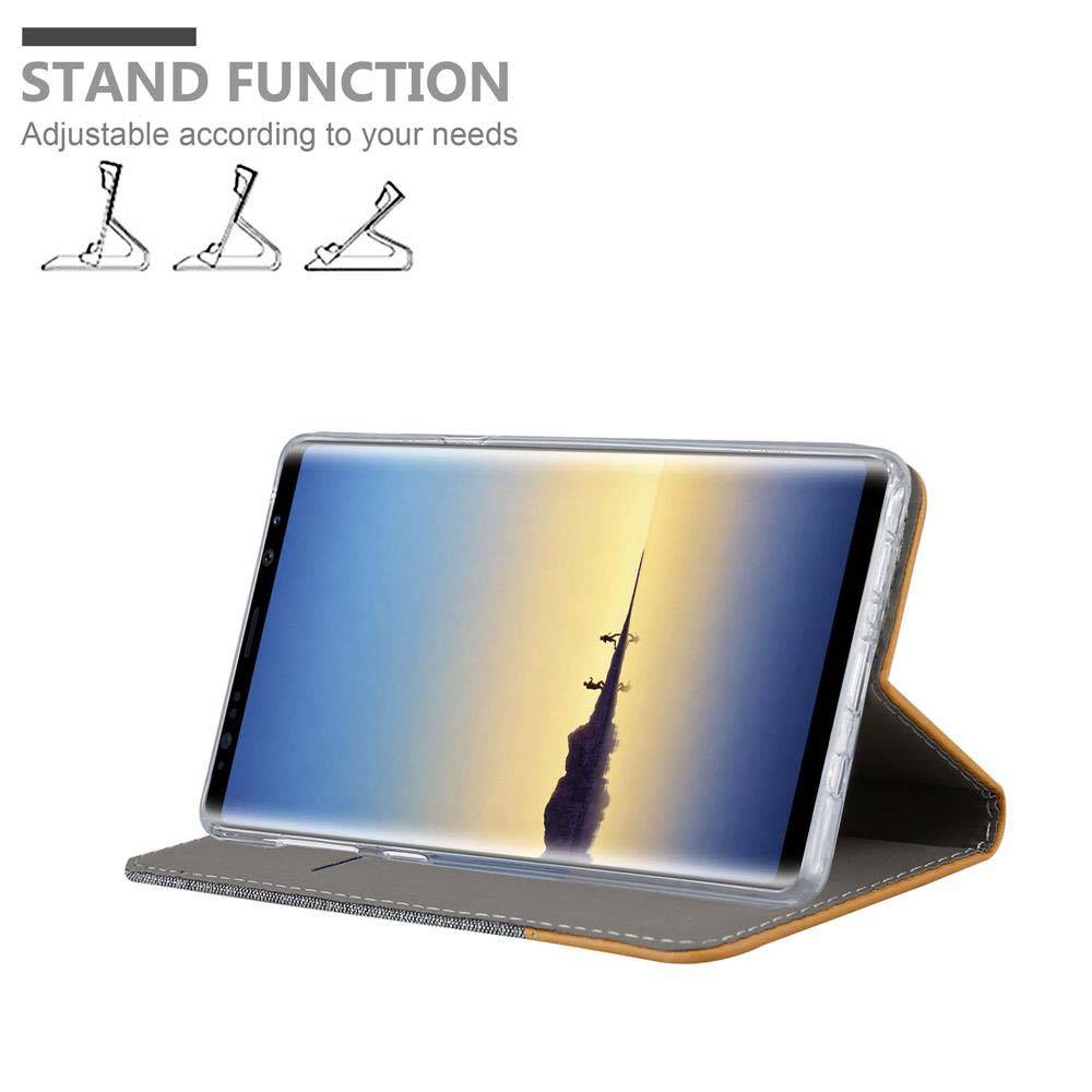 Cadorabo Hülle für Samsung Galaxy NOTE 9 Schutzhülle in Grau Handy Hülle Etui Book Case Cover