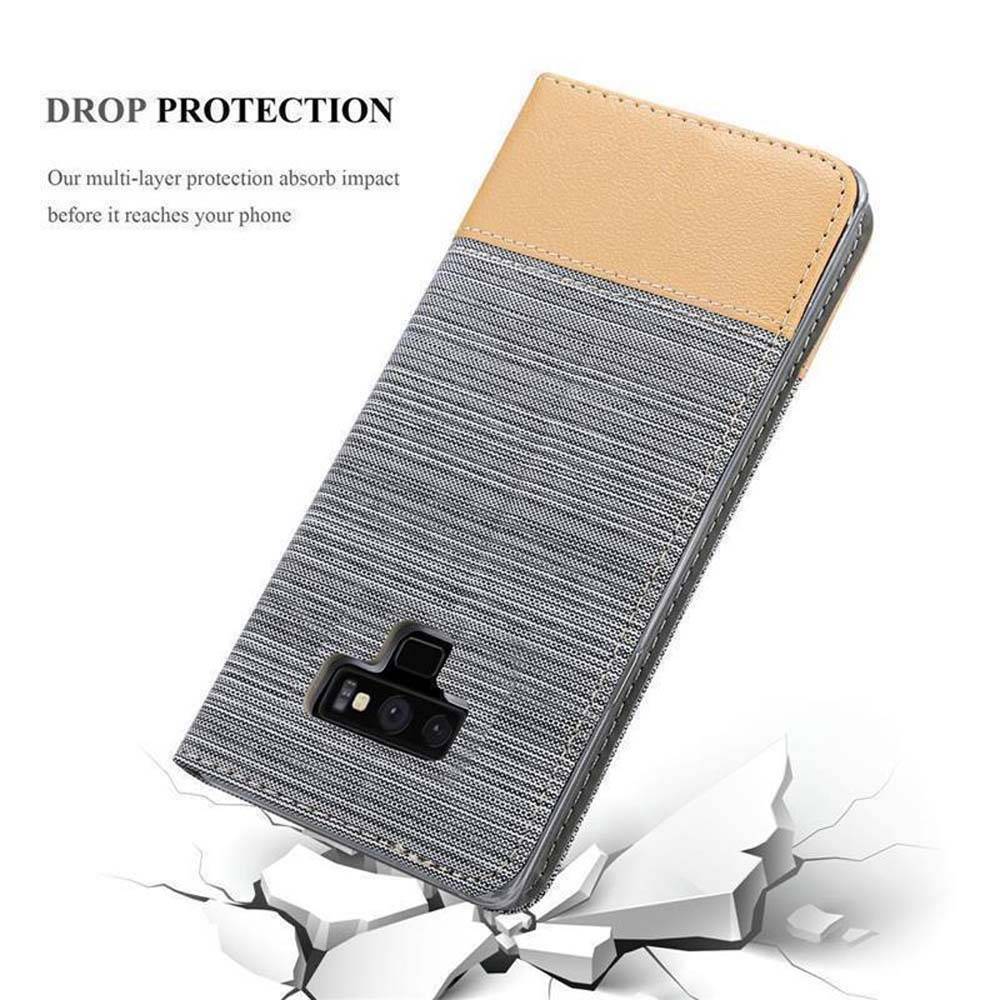 Cadorabo Hülle für Samsung Galaxy NOTE 9 Schutzhülle in Grau Handy Hülle Etui Book Case Cover