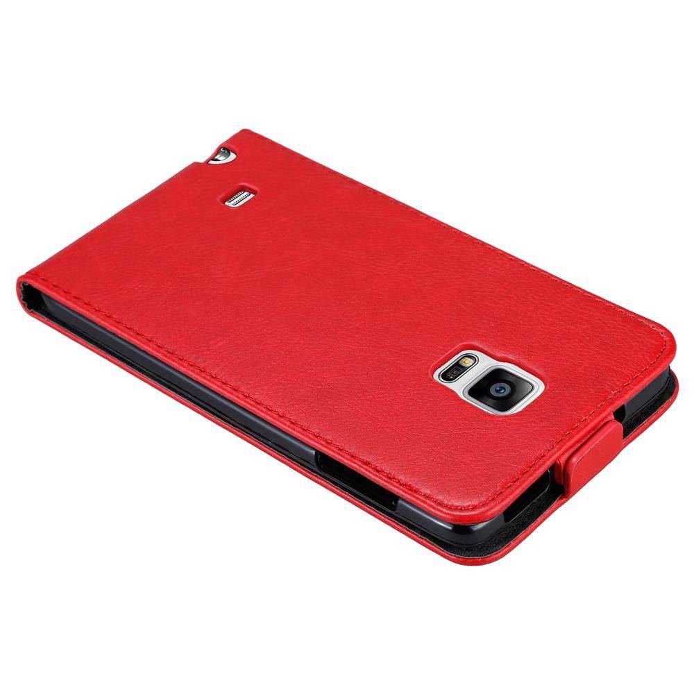 Cadorabo Hülle für Samsung Galaxy NOTE EDGE Schutz Hülle in Rot Flip Etui Handyhülle Case Cover