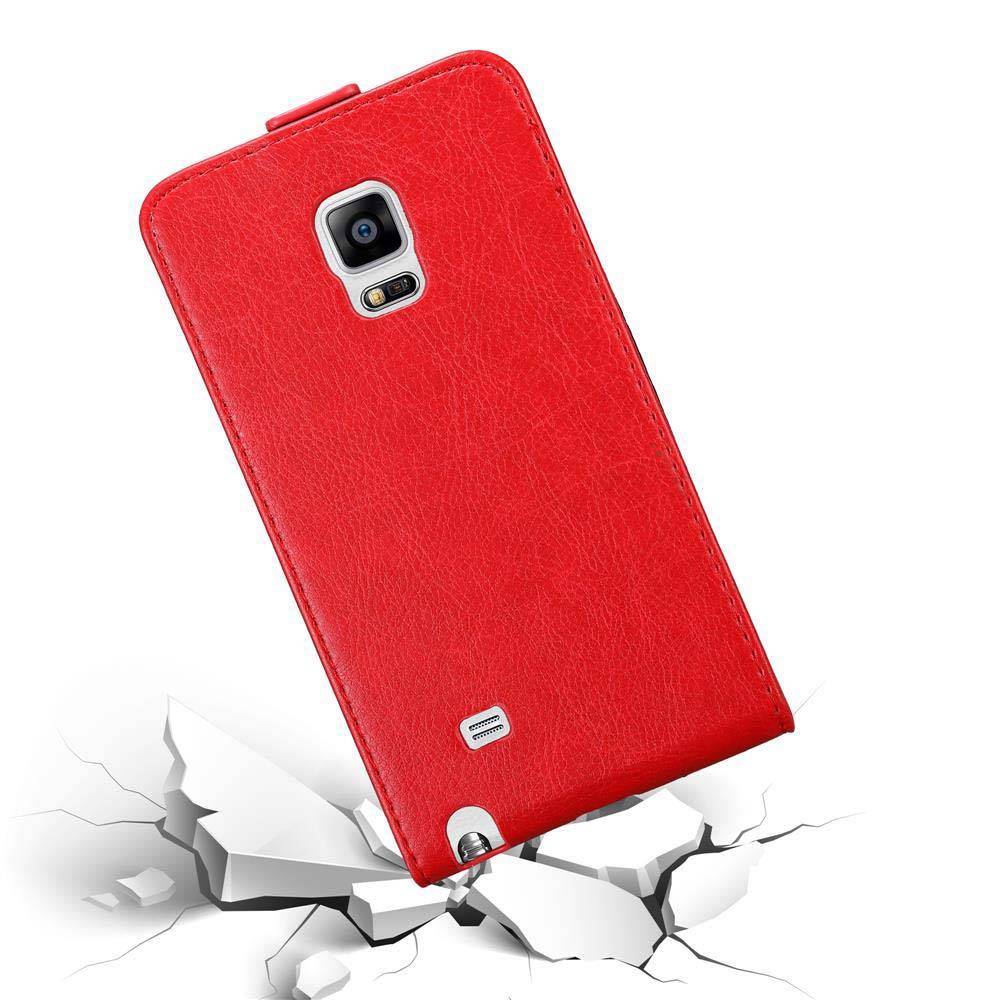 Cadorabo Hülle für Samsung Galaxy NOTE EDGE Schutz Hülle in Rot Flip Etui Handyhülle Case Cover