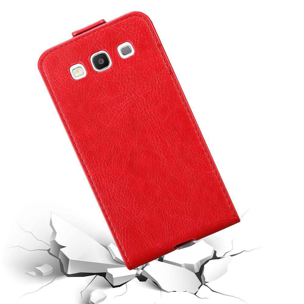 Cadorabo Hülle für Samsung Galaxy S3 / S3 NEO Schutz Hülle in Rot Flip Etui Handyhülle Case Cover