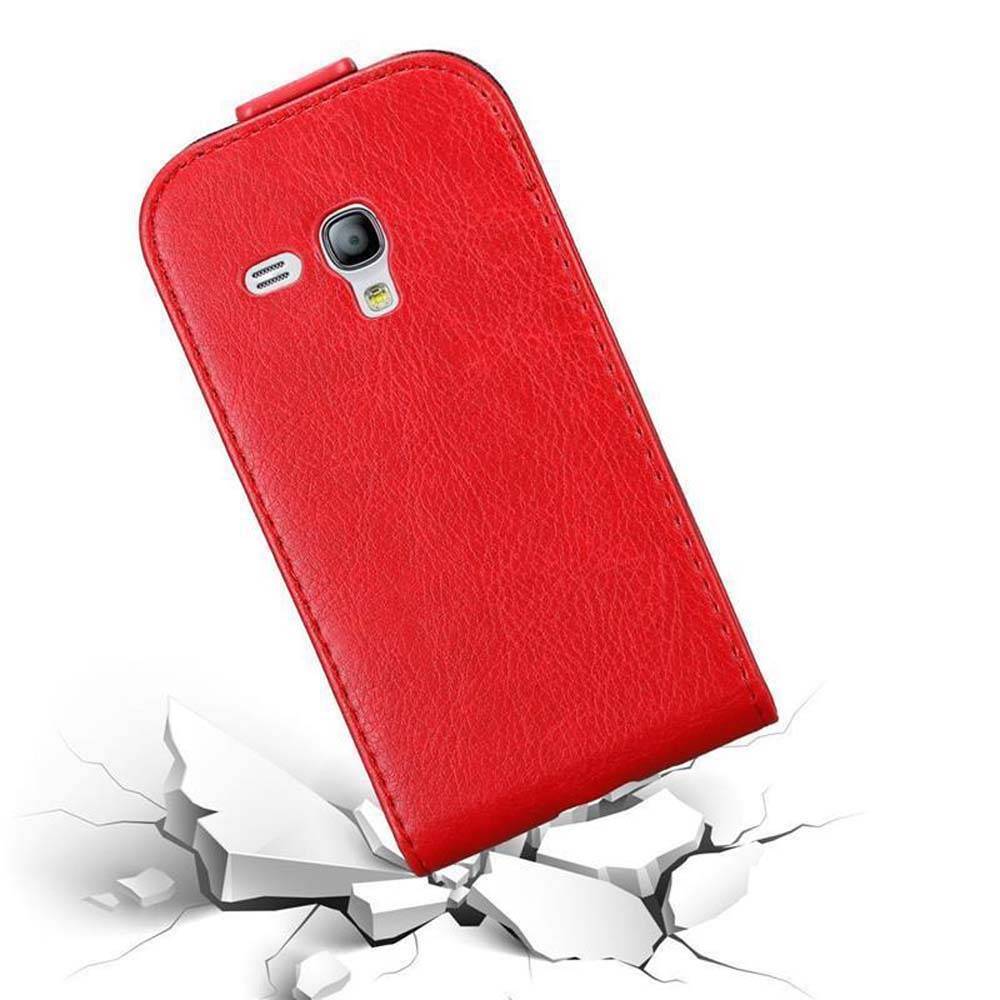 Cadorabo Hülle für Samsung Galaxy S3 MINI Schutz Hülle in Rot Flip Etui Handyhülle Case Cover