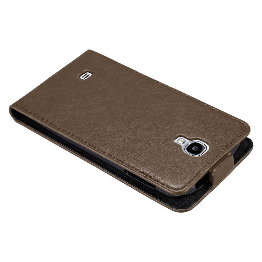 Cadorabo Hülle für Samsung Galaxy S4 Schutz Hülle in Braun Flip Etui Handyhülle Case Cover