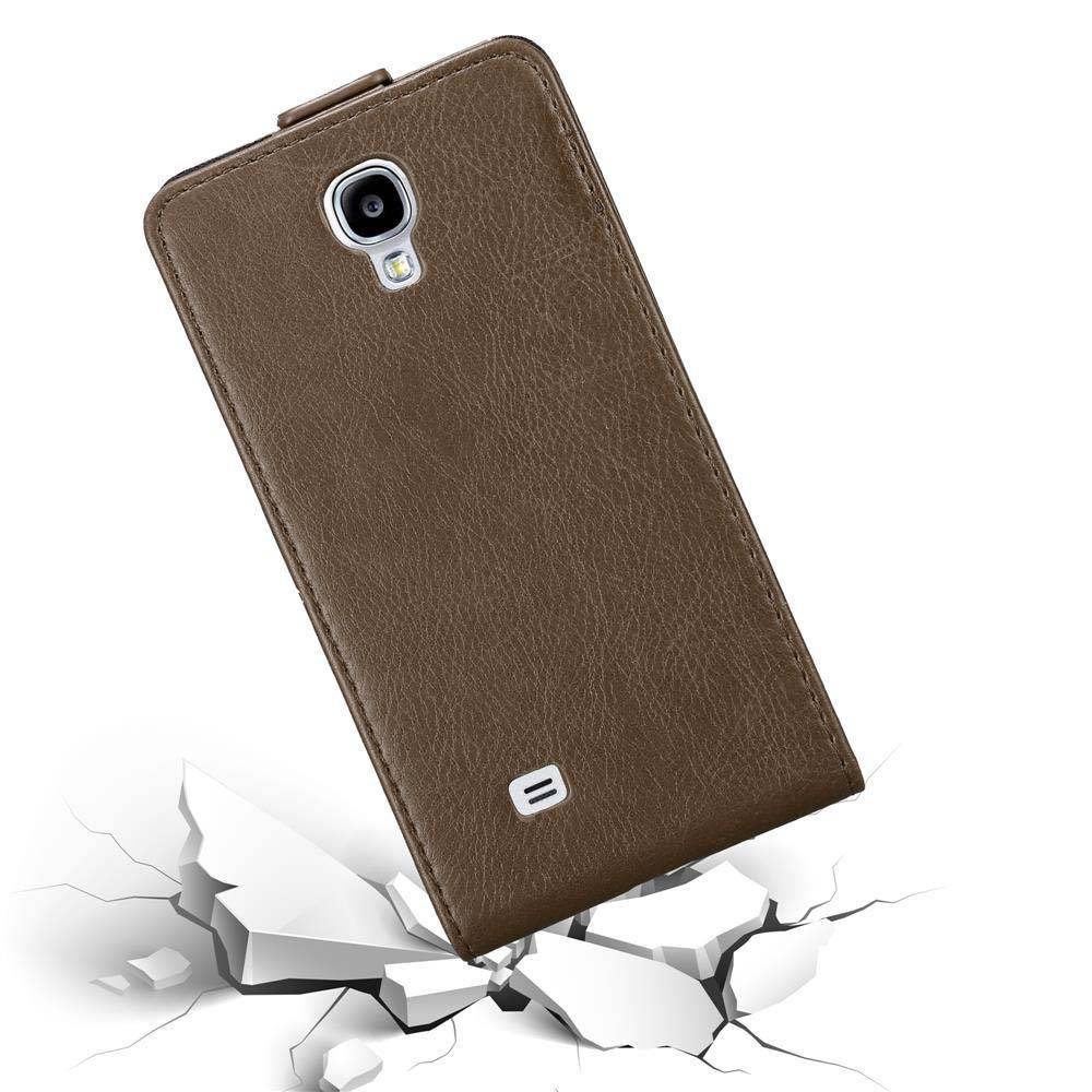 Cadorabo Hülle für Samsung Galaxy S4 Schutz Hülle in Braun Flip Etui Handyhülle Case Cover