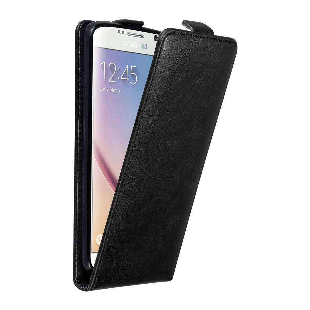 Cadorabo Hülle für Samsung Galaxy S6 Schutz Hülle in Schwarz Flip Etui Handyhülle Case Cover